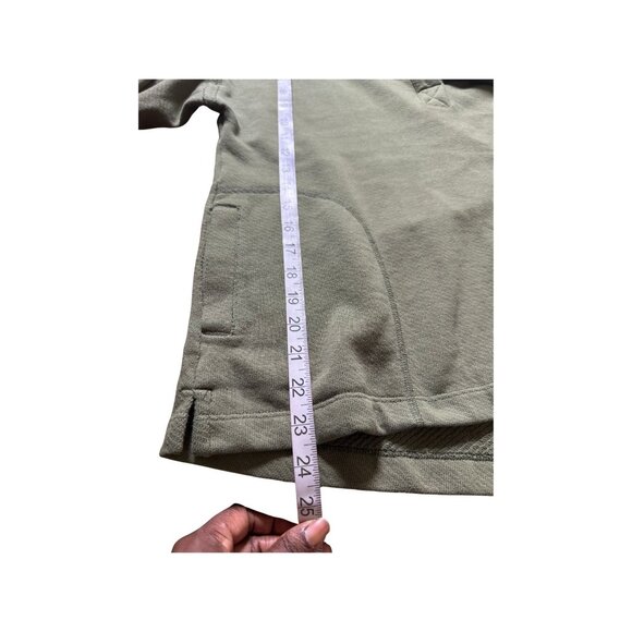 Caslon Womens Split-Neck Long- Sleeve Collared Sweatshirt Green Sz M - Picture 4 of 5